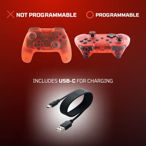 Nyko Wireless Core Controller за Nintendo Switch - Алтернативен контролер Bluetooth Pro с турбо-програмиране, ергономичен дизайн и зарядно