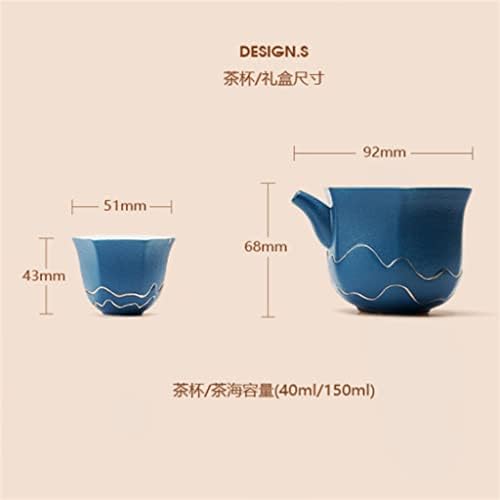 CXDTBH Пътен Чай набор от Кунг-фу, уреди за домашно варене, Керамични Чаена Чаша, Преносими Табла за чай на открито (Цвят: E, размер: