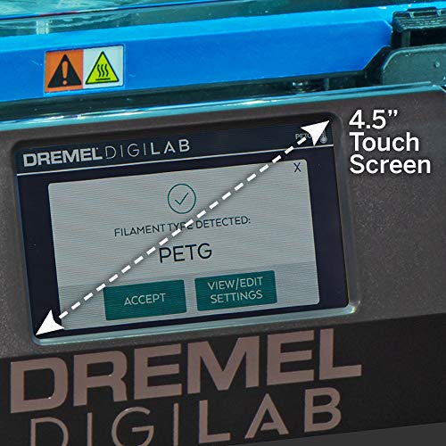 3D принтер Dremel DigiLab 3D45-01 с нагряване табела с нажежаема жичка и автоматични 9-точков нивелиране - Съвместима с PC и MAC OS,