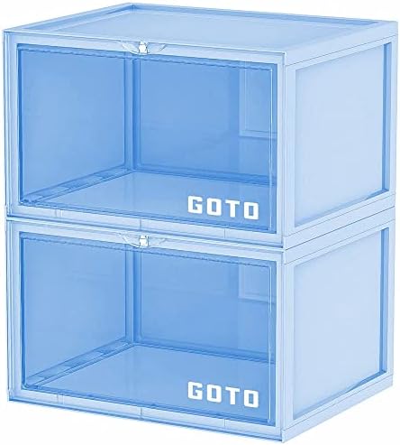 GOTO 2 Опаковки, Кутии за съхранение на обувки Macaron, Прозрачна Пластмасова Кутия за обувки със странично отваряне, Штабелируемый Органайзер