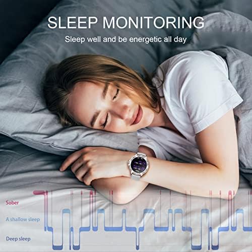 LogHog Смарт часовници за жени търсят и текстови 2023, най-Новият фитнес-тракерът с Пълен Сензорен екран, монитор на сърдечната честота,