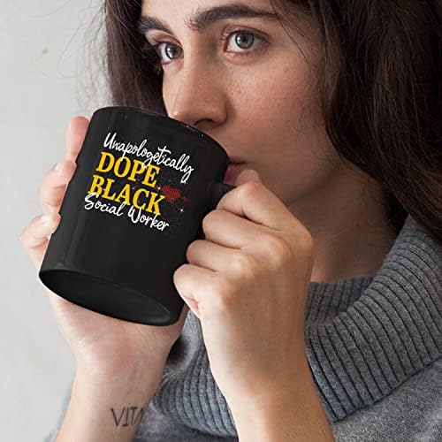 Чаши за кафе на Черно социален работник с Неумолим Допинг За мъже И Жени От приятелите - Уникални Идеи за подаръци За steins Социален