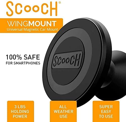 Scooch Wingmate за iPhone 14 (черно) В комплект с магнитен автомобилен монтиране Wingmount