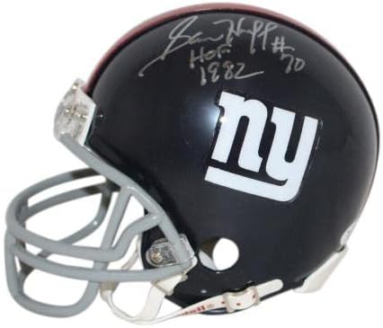 Ya Tittle Франк Gifford и Сам да Обиждам Подписаха мини-Каска New York Giants JSA 33569 - Мини-Каски NFL с автограф