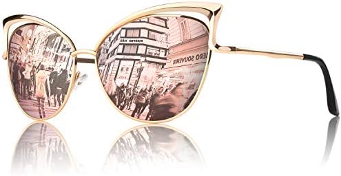 GQUEEN Модни Големи Слънчеви очила за Жени с Поляризирана Кошачьим Око Сладко UV400 Защита