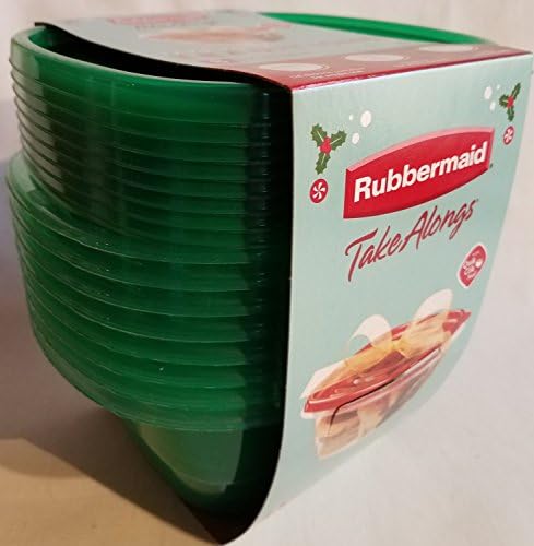 Контейнери за съхранение на храна Rubbermaid TakeAlongs, 5,2 чаши, комплект от 8 броя, с оттенък на чили