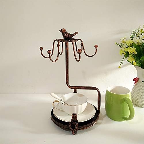 Метален Държач за Чаши Кафе на в селски стил, Дисплей За Съхранение на Steins С Чаени Чаши, Кафе Чаши и Чинии-бронз 2235 см (9x14 см)