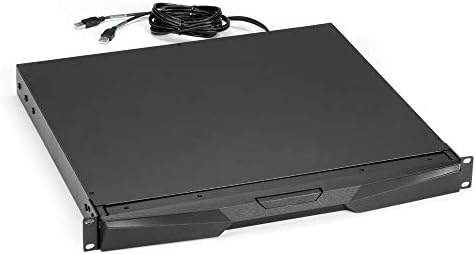 Поставка за клавиатура в черен шкаф с плъзгаща сензорен панел 1U, 19 Инча X 16,5 инча D, 2, точка M