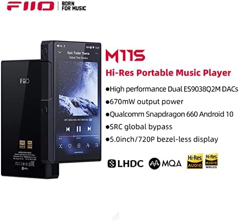 Музикален MP3 плейър FiiO M11S с висока резолюция, двойна ES9038Q2M, Android 10 Snapdragon 660, 5,0 инча, DSD / MQA без загуба, 5G WiFi