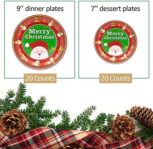 Jokmae Весела Коледа за Еднократна употреба хартиени чинии Празнични аксесоари за Коледното парти Комплект за декорация на масата се