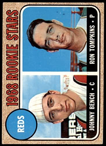 1968 Topps # 247 Maya Начинаещи Джони Пейка / Рон Томпкинс Синсинати Редс (Бейзболна картичка) (Може да се каже, впечатлен червен картон на гърба) БИВШИ червени