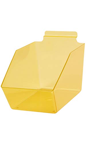 Прозрачна пластмасова кофа за боклук жълт цвят за рейки - 6 X 5 ½ X 9 ½ - Комплект от 2