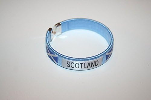 Шотландия Сейнт Андрюс Кръст на Син Флаг на Страната Гъвкав Възрастен C Гривна Гривна 2,5 инча в Диаметър X 0,5 Инча Нов